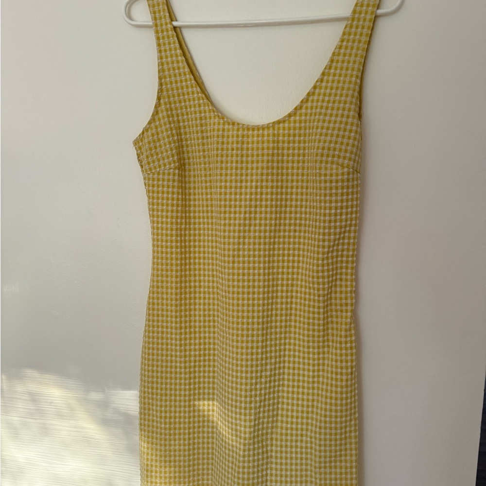 Urban Outfitters Yellow Gingham Mini Dress